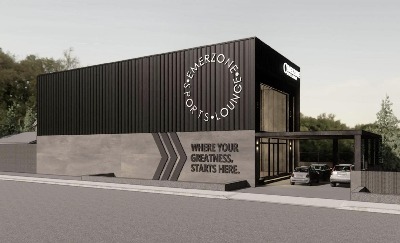 Emerzone Sports Lounge building façade